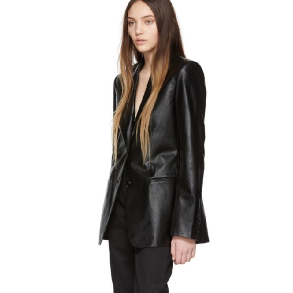 Helmut Lang Boyfriend Relaxed fit Leather Blazer - Picture 4 of 16